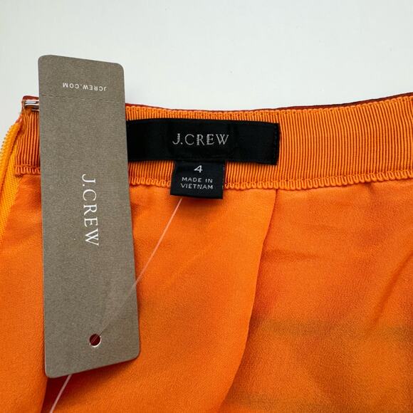 J. Crew Straight-Pleat Skirt Multicolor Striped Midi Flounce Hem | Size 4 NWT - Picture 7 of 9